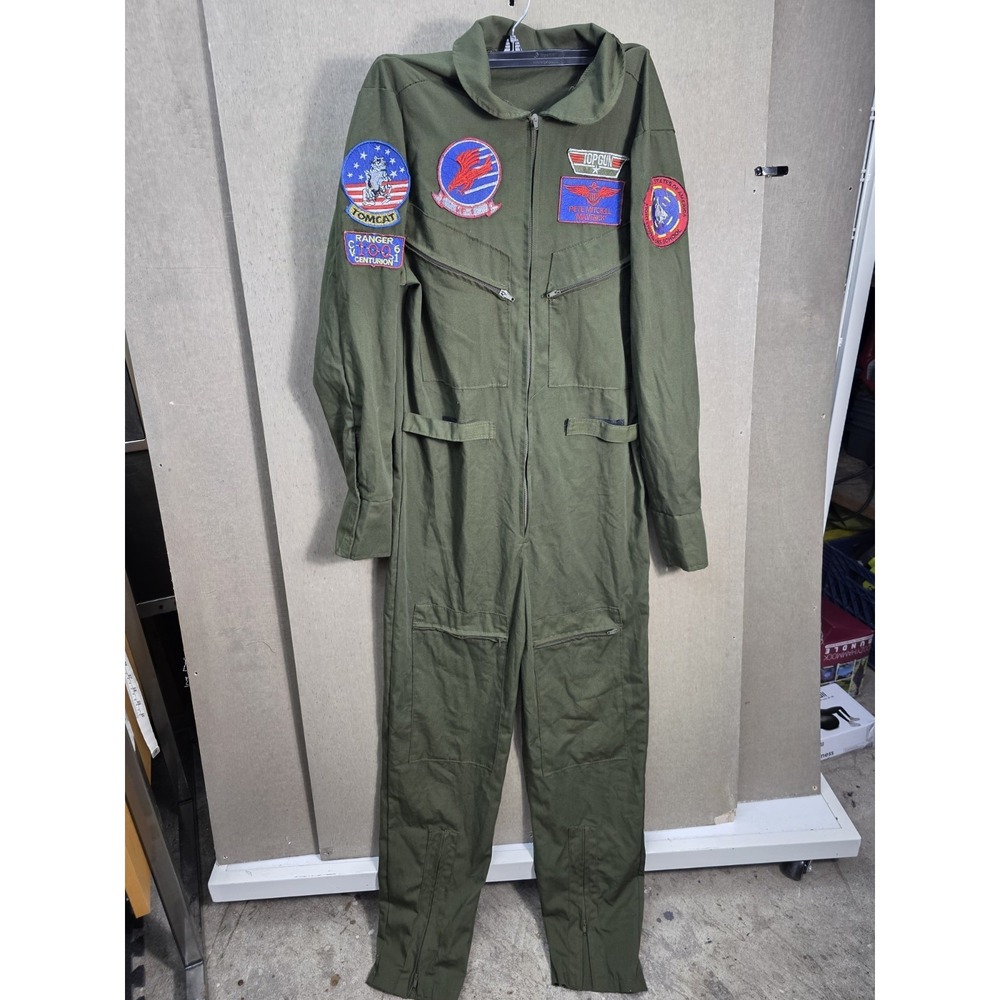 Top Gun Maverick Flight Suit Jumpsuit Costume Adult Small Green Licensed 2023